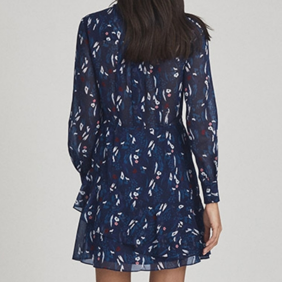 NWT REISS | Maris Long Sleeve Floral Mini Dress - Picture 7 of 9